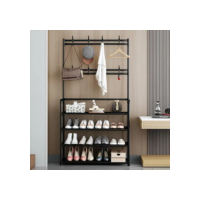 Sapateira Organizador Porta Sapatos 12 Pares com 8 Ganchos WishlistBR Cor Preto