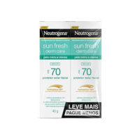 Neutrogena Sun Fresh Protetor Solar Facial Para Pele Oleosa Derm Care, FPS 70, Sem Cor, Kit com 2 Unidades de 40g