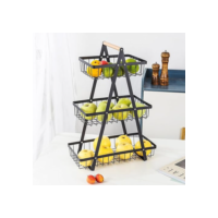 Fruteira de mesa 3 Andares em Metal Organizador Multiuso Cesta Frutas Legumes e Verduras