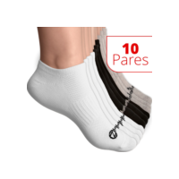 Kit 10 Pares Meias Zhamaro Soquete Sapatilha Meia Cano Curto Baixo Algodão Masculina Feminina Unissex Academia Lupo