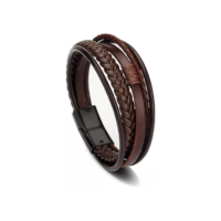 Pulseira Masculina Executiva (Marrom, 19cm)