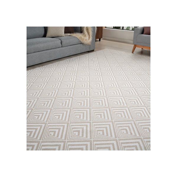 Tapete Jacquard 3,00 M X 2,00 M Antiderrapante Desing Geométrico Ideal Para Sala Escritório e Quarto