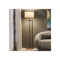 Luminária Abajur de Chão Salone Decorativa em Aço Carbono Preto com Cúpula