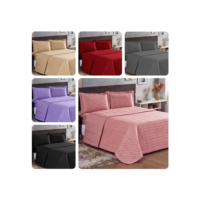 Kit Colcha Cobre Leito Casal Padrão 3 Peças Matelado - Dupla Face