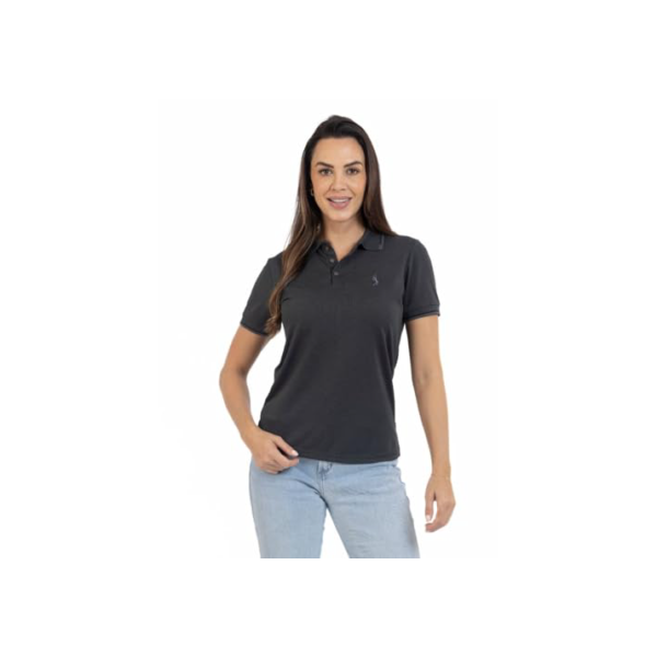 Camisa Polo Feminina Piquet Viscose Básica Leve Confortável Não Amassa