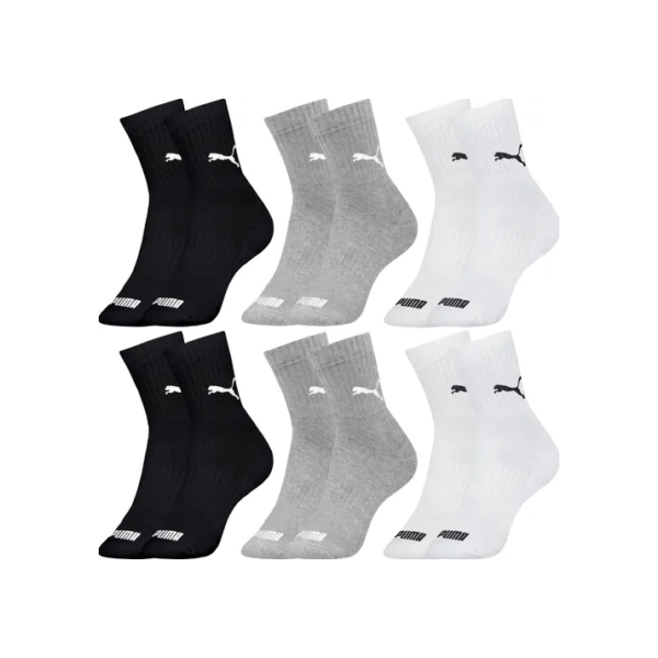 Kit 6 Pares De Meias Puma Cano Médio Sport Original Lisa