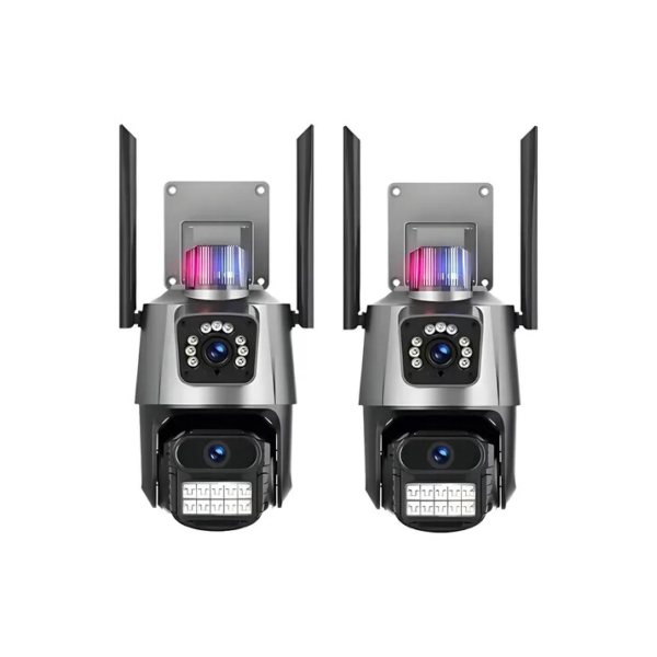 Kit 2 Câmera Segurança Ip Wifi P11-qq6 Lente Dupla 6mp App Icsee Cor Preto