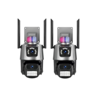 Kit 2 Câmera Segurança Ip Wifi P11-qq6 Lente Dupla 6mp App Icsee Cor Preto
