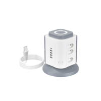COIBEU Torre de Tomadas Branca 9+4+1 - 9 Tomadas + 4 USB + 1 Type-C Cabo 2m Proteção Contra Sobrecarga