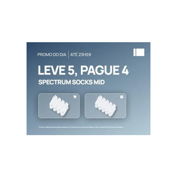 Compre 4 Meias Spectrum Socks Mid E Leve 5