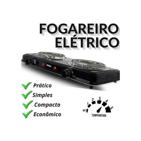 Fogãozinho 1 ou 2 Bocas Fogareiro Elétrico Cozinha Casa Camping Elétrico 127v ou 220v