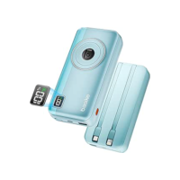 Power Bank 20000mAh, Basike Carregador Portátil 2 Saídas USB-A(até 22.5W) + Tipo-C(até 22.5W) com Cabo, Carregamento Rápido, Led Indicador de Bateria Proteção Inteligente (Azul)