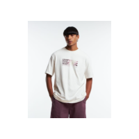 Camiseta Relaxed em Algodão e Estampa Hunting the Waves Branco