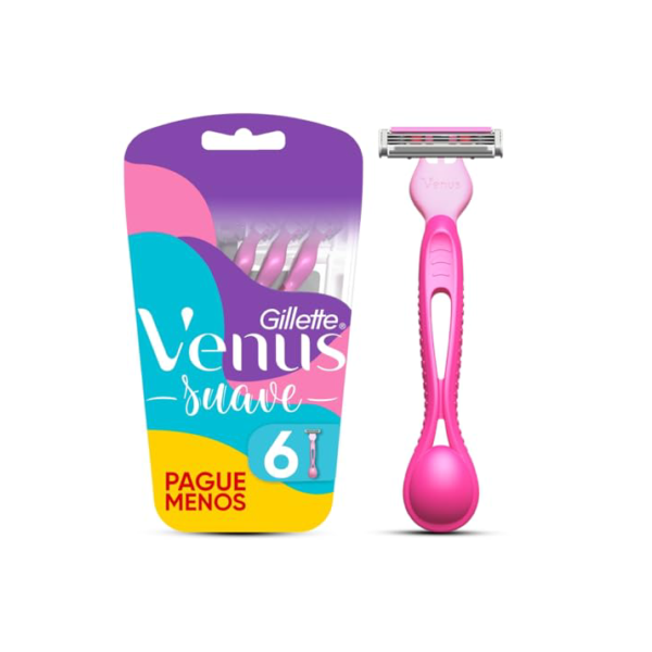 Gillette Venus Suave, Aparelho de Depilação Descartável com Aloe, 6 Uds