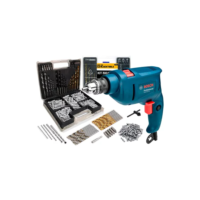 Furadeira De Impacto 3/8 10mm GSB450RE-300P Re Bosch Com Jogo De Brocas Bits E Buchas 300 Peças The Black Tools