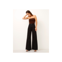 calça jeans wide leg cintura super alta preta