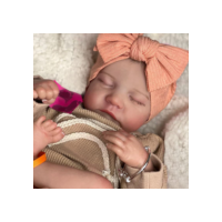 Mrb boneca bebê reborn levi, 17 polegadas, já pintada, terminada, vinil para dormir, bebê recém-nascido, pele 3d, veias visíveis, boneca de arte colecionável