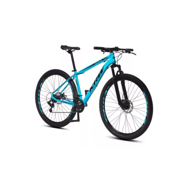 Bicicleta aro 29 KRW S60 Mountain Bike 24 velocidads câmbios Shimano Freio a Disco Suspensão dianteira Azul e Preto Tamanho quadro 21