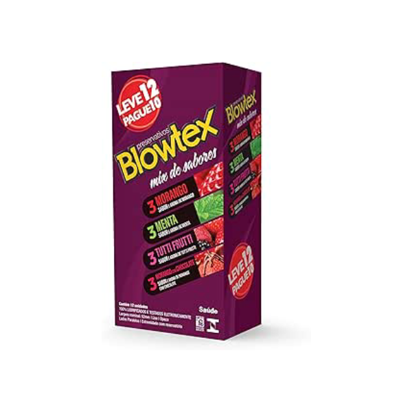 Preservativo Blowtex Mix de Sabores Leve 12 Pague 10 unidades