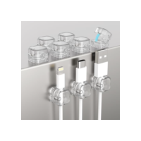 Pacote com 6 organizadores de cabos para gerenciamento de cabos, clipes magnéticos para cabos, prendedor de fio adesivo, esconderijo sob a mesa de cabeceira, mesa de cabeceira, mesa de cabeceira, USB