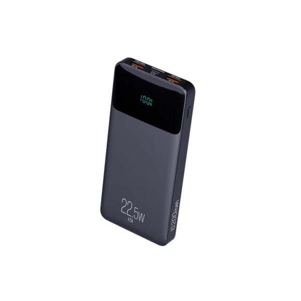 Power Bank 10200mAH, Bateria Portátil Universal, Carga Rápida, Display Indicador, Entradas Micro USB e USB-C, 2 Portas USB-A, Preto, PB102BK, ELG