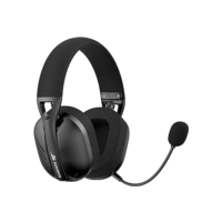 Fone de Ouvido Headset Gamer Havit Fuxi-H3 Black, Quad-Mode Com Fio e Sem Fio, Wireless 2,4GHz, Bluetooth, Cabo USB-C, Cabo 3,5mm. Surround, Baixa Latência