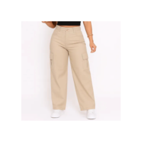 Calça Cargo Feminina Wide Leg Cintura Alta Stillger Jeans