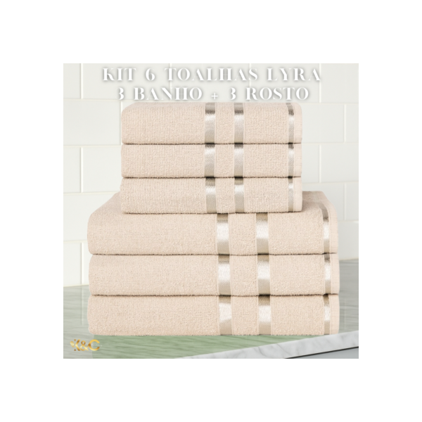KIT 6 Toalhas Turquesa (3 Banho + 3 Rosto) 100% Algodão