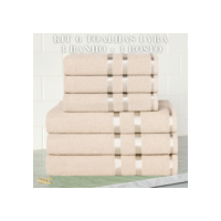 KIT 6 Toalhas Turquesa (3 Banho + 3 Rosto) 100% Algodão