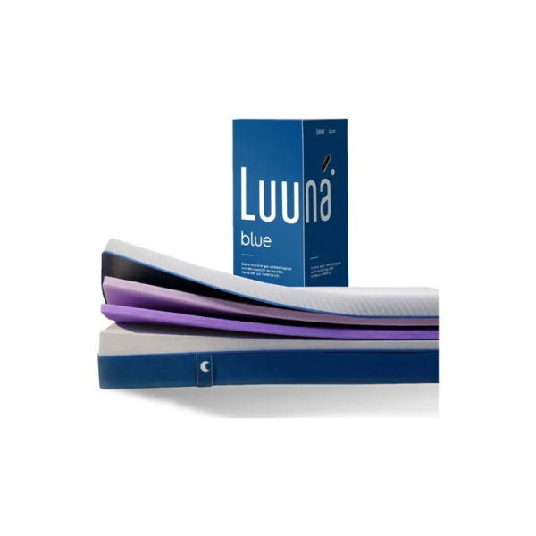 Colchão Luuna Blue Branco E Azul Queen 3 Espumas