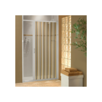 Box Para Banheiro de PVC  130x185cm Sanfonado Frontal BCF  Branco