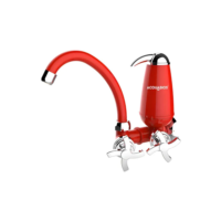 Torneira Cozinha Parede Vermelha Filtro Bica Móvel Cromado Cor Vermelho/Cromo