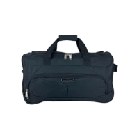 Sacola Bolsa Mala De Viagem Média Rockefeller Center de Poliéster com 2 Rodas fixas e Pés de Apoio Removível, Preto, Santino - LZS1U