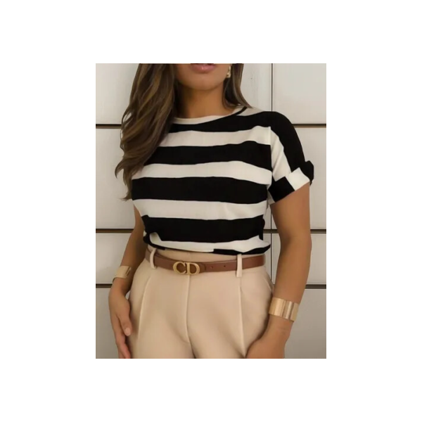 Blusa Feminina Manga Japonesa Casual Curta Em Viscolaycra