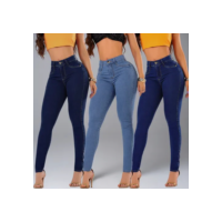 Kit 3 Calças Jeans Skinny Tradicional Trabalho Cintura Alta