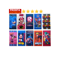 Toalha De Banho e Praia Infantil Gigante Estampada De Algodão