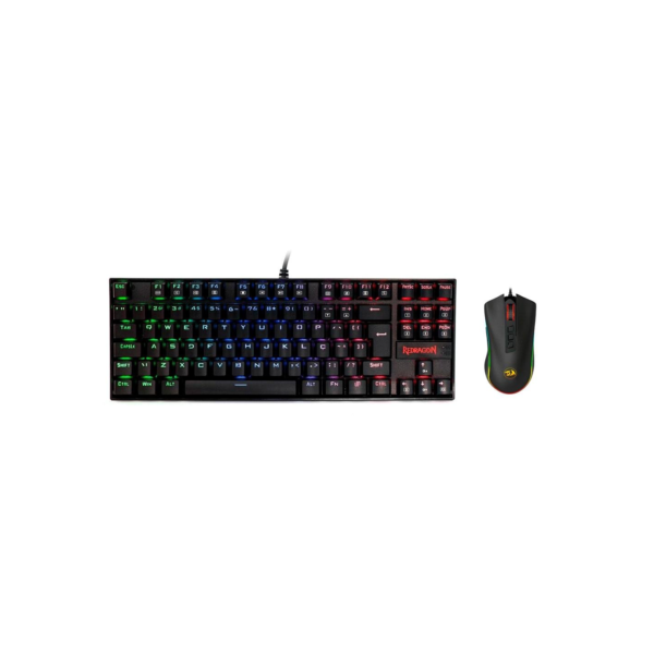 Kit Gamer Redragon Teclado Mecânico Kumara, RGB, Switch Outemu Blue, PT + Mouse Cobra M711, Chroma, 10000DPI, Preto - S118