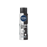 NIVEA MEN Desodorante Antitranspirante Aerossol Invisible Black & White 150ml - Proteção prolongada de 48h, cuidado suave, ação antibacteriana, fórmula 5 em 1: anti-manchas, anti-odor