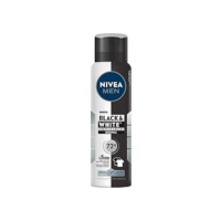 NIVEA MEN Desodorante Antitranspirante Aerossol Invisible Black & White 150ml - Proteção prolongada de 48h, cuidado suave, ação antibacteriana, fórmula 5 em 1: anti-manchas, anti-odor