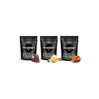 Whey Kit Black Skull 3 Unidades 900g Cada Ganho Muscular Chocolate Morango Baunilha 900g