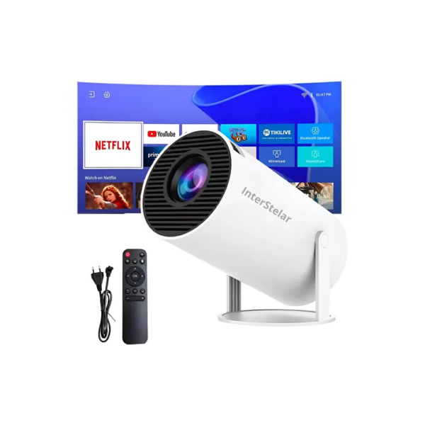 Projetor Interestelar Hy300 Mini Branco Netflix Wi-fi Branco
