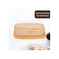 Manteigueira Porta Manteiga De Bambu Boleira Com Tampa Redondo Multiuso Jolitex MEK