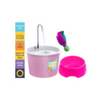 Fonte Bebedouro para Gatos e Cães H2O PLUS + Comedouro 600ml + Pong