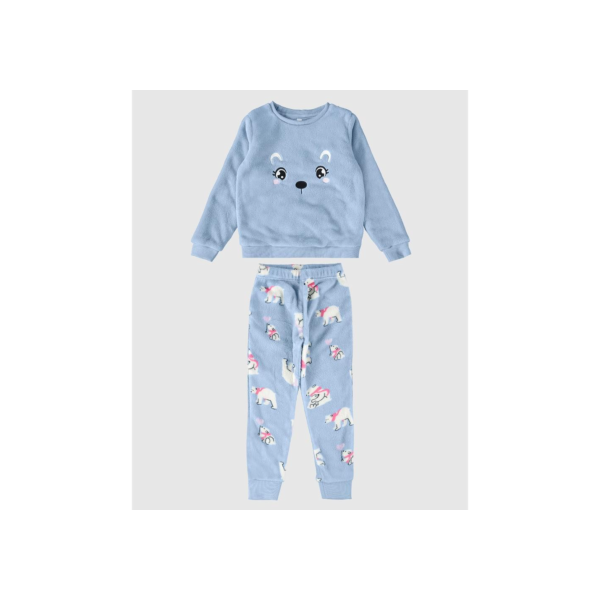 Pijama Infantil Menina Urso-Polar Em Fleece Malwee Kids