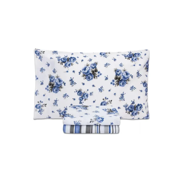 Jogo Lençol Casal 3 Peças Elástico Cama Box Percal 400 Fios