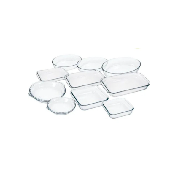 Conjunto Marinex Jogo de Travessas 5 (CINCO)peças Variadas em Vidro Temperado próprias P/ Forno