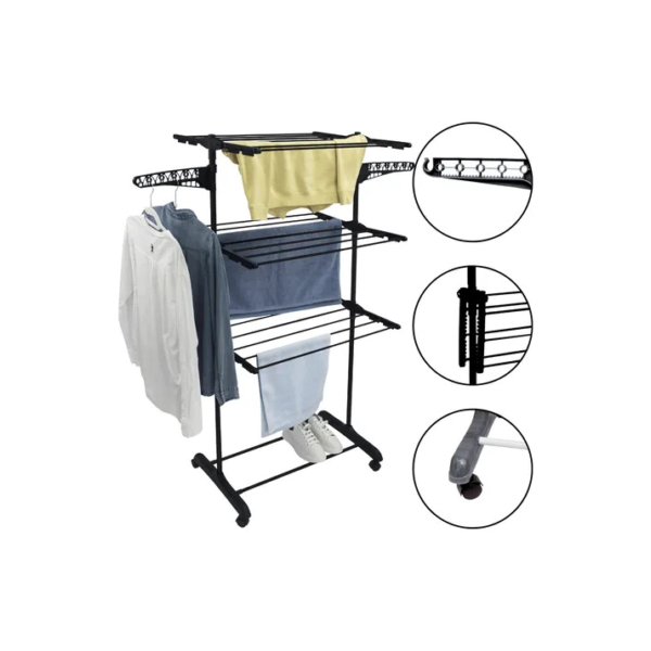 Varal De Chão Grande Varal De Roupas 3 Andares Dobrável Kontuz Home