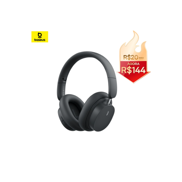 Fone De Ouvido Sem Fio Baseus Bowie D05 Bluetooth 5.3 HIFI Nível 40mm Dobrável Sobre A Orelha 70H Tempo