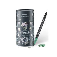 Ohuhu Marcadores de arte com ponta dupla, pincel de colorir, canetas coloridas de ponta fina, 60 cores de marcadores à base de água para caligrafia, desenho, colorir, diário, arte, dia das mães,preto