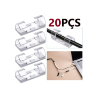 KIT 20 Clips Fixador Organizador de Fios e Cabos Autoadesivo TOP